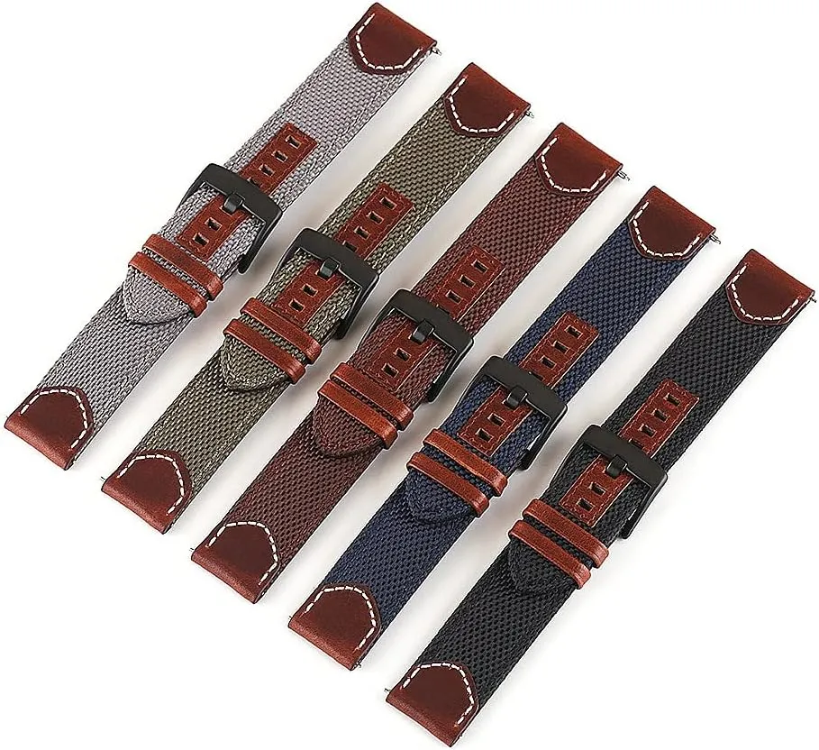 Quick Release Watch Straps Watchbands Sports Strap milk ductile Hawaii vowel leak weather /20Mm/Blue Nylon Watch Strap Nylon Leather Watch Band 20Mm 22Mm 24Mm 