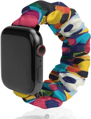 quickly spend Printed Straps Wristbands Replacement Strap Compatible with Apple Watch Colorful Soccer Balls Watch Band Elastic Watch Strap 