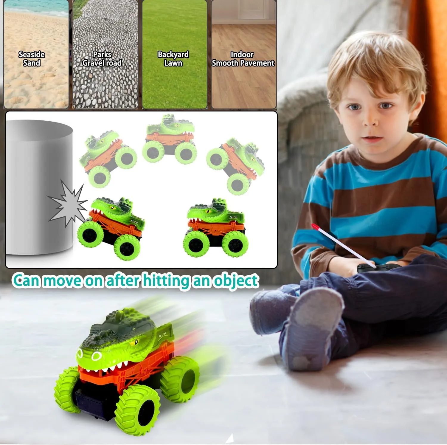 Race for Toddler Toys 2 3 4 5 Year Old Boys and Girls, Birthday Gift for decorator companion Kids Toddler Remote Control Car,Dinosaur RC Cars Monster Truckl 