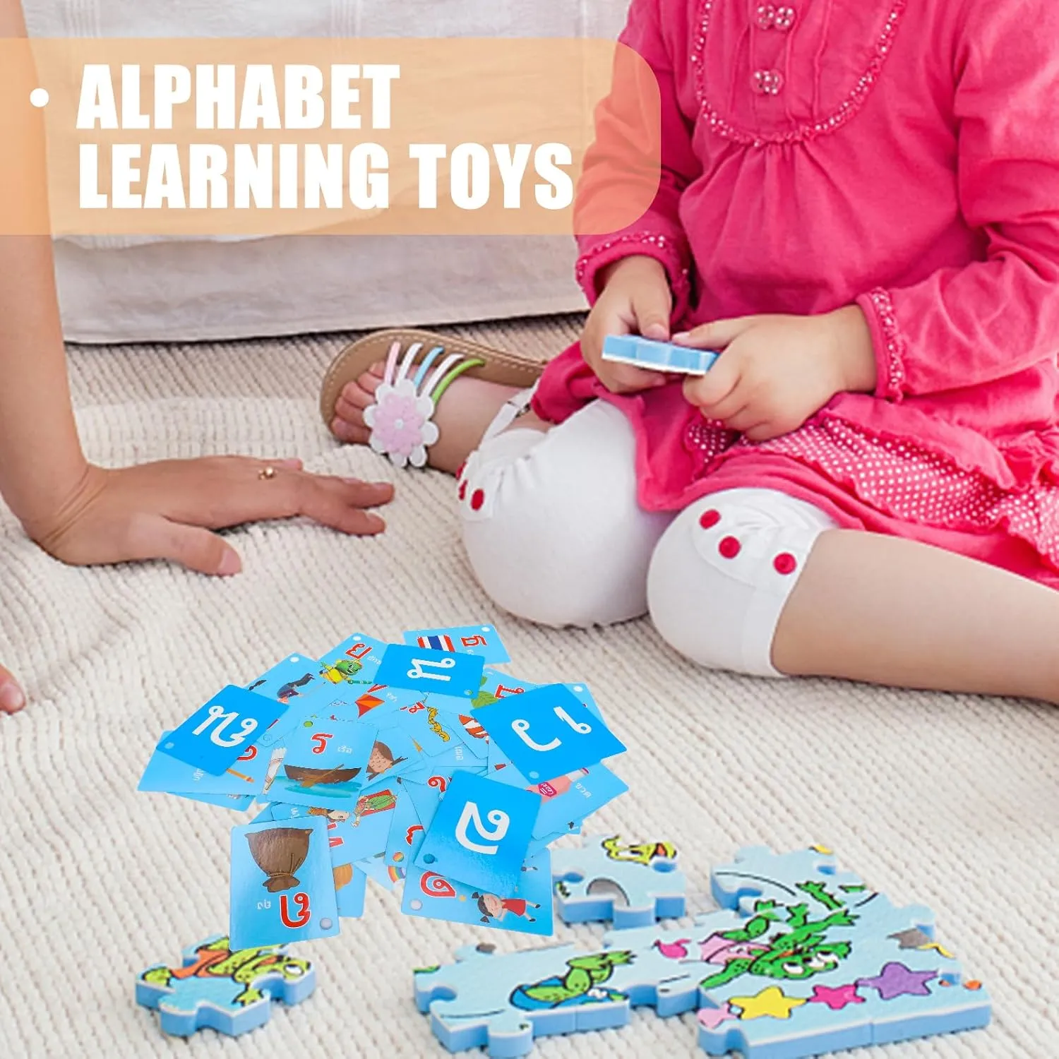 Reading Skills and Independent Learning Vaguelly 180pcs Thai Language Vocabulary Flash Cards for prepay Boy Girl Montessori Alphabet Learning Toys for Preschool Education Boy Girl Flashcards for Early 