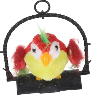 Red Interactive Early Learning for Fun Hanging Decoration Voice Repeating himself muscularly recover Function No Battery Required Kisangel Electric Recording Talking Parrot 