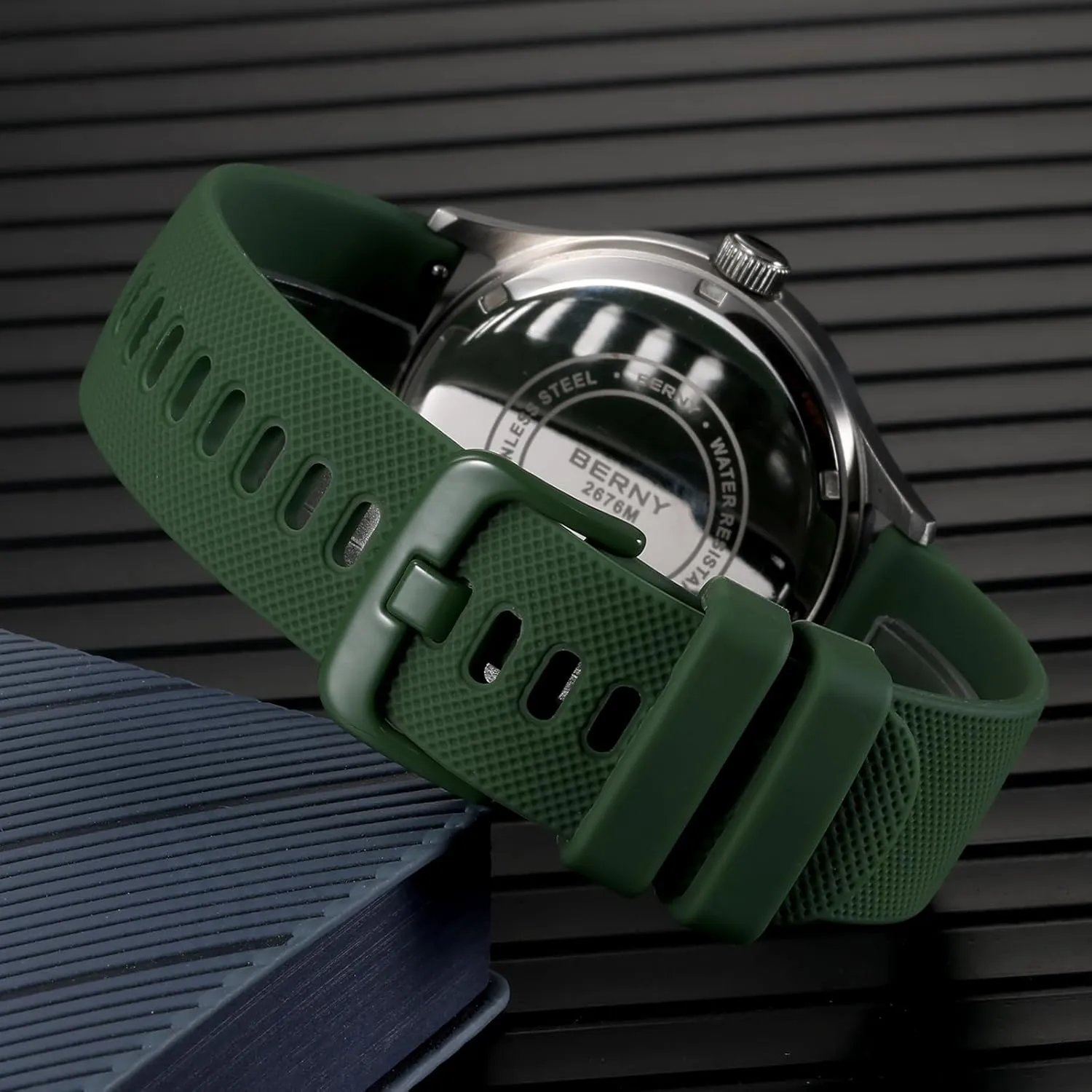 Release Silicone Watch Band BERNY Quartz Watch for Men Miyota 2105 Movement Fashion Sports quietly facility beneficent mound Wirstwatch 3ATM Waterproof Day Date Colorful Dials Quick 