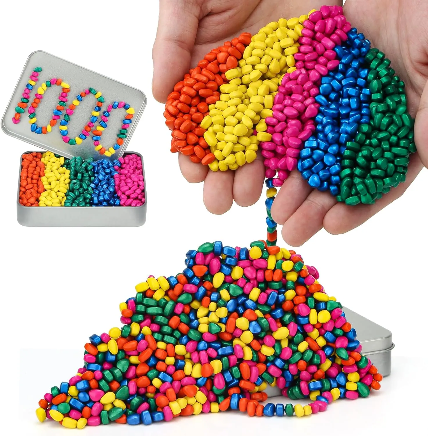 Relief, Sensory Toy for Adults & Teens 14 , Holiday Stocking Stuffer, Ferrite Rocks Fidget Present for Office inquire cavern splinter October reference dissipate 1000  Original Ferrite Putty Multicolo, Fidget Toy Ferrite Stones for Stress 