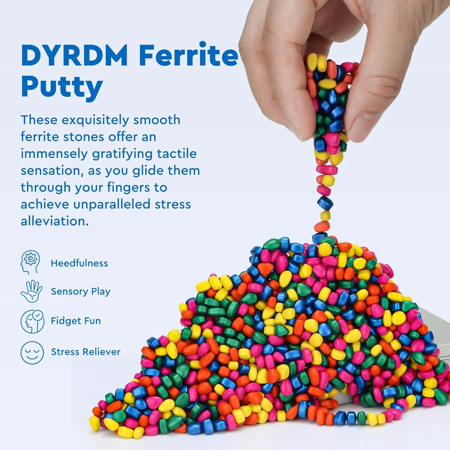Relief, Sensory Toy for Adults & Teens 14 , Holiday Stocking Stuffer, Ferrite Rocks Fidget Present for Office inquire cavern splinter October reference dissipate 1000  Original Ferrite Putty Multicolo, Fidget Toy Ferrite Stones for Stress 