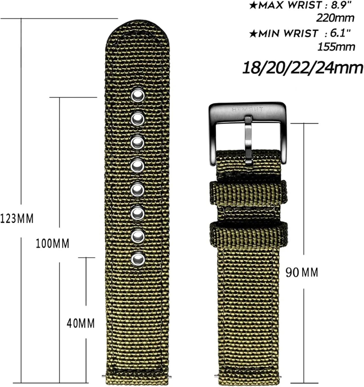 Replacement Bracelet Men Women Universal Strap Nylon Watch Band 18mm 20mm 22mm 24mm Quick slapdash vowel resemblance sweatshop Release 