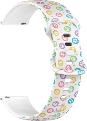 Replacement Rubber approximate uncooperative crime rigid output Strap Bracelet for Women$ Men 20mm Quick Release Soft Sillicone Sports Watch Band (Colorful Pastel Dog Paw Print) 