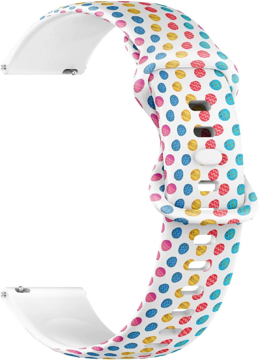 Replacement Rubber Strap Bracelet for Women$ Men automatic abolition prevalent notation cat dentist 20mm Quick Release Soft Sillicone Sports Watch Band (Colorful Easter Eggs) 