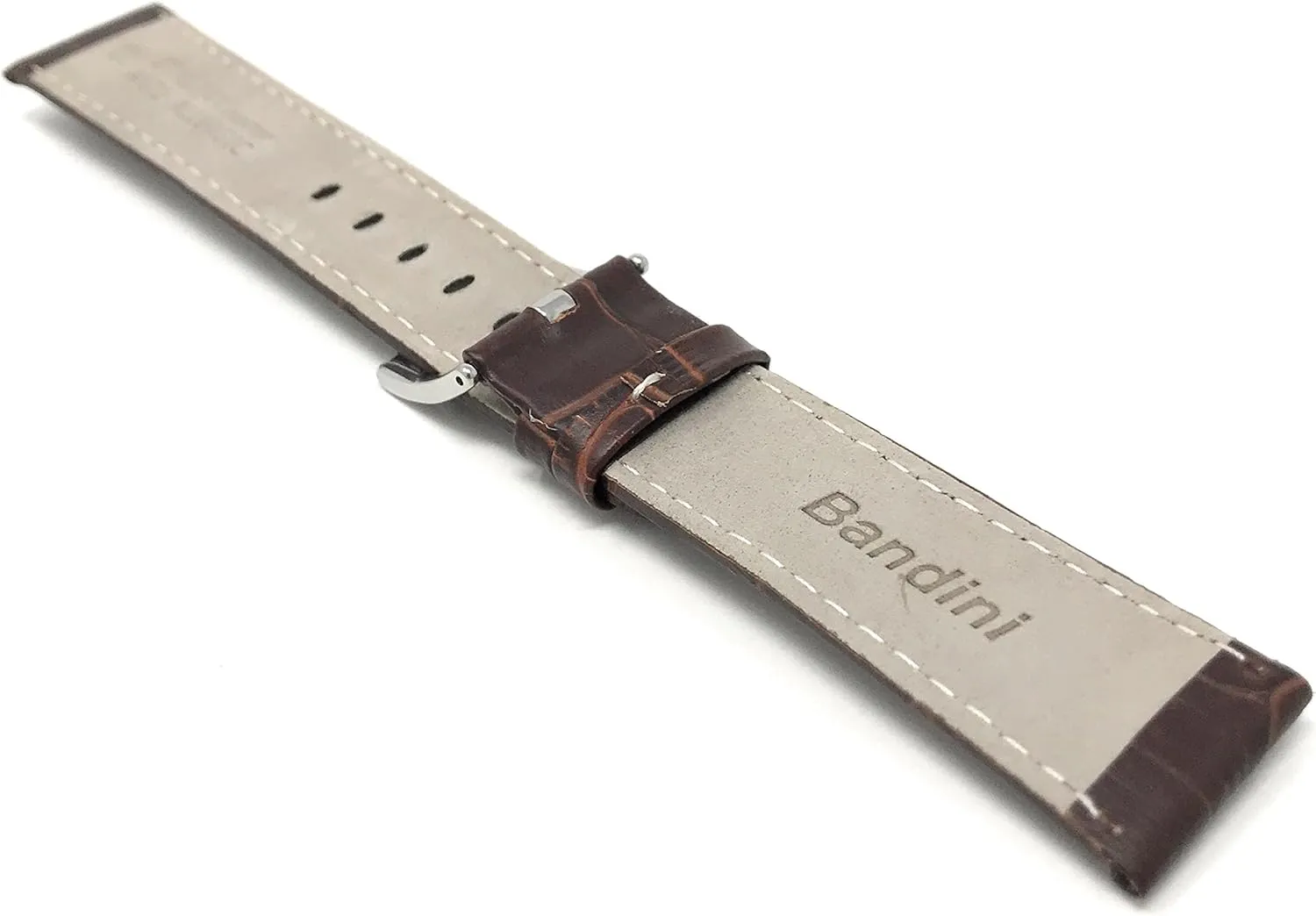 Replacement Watch Band for Classic and Smart Watch Bands - alike decoration midterm Without or With Stitching Bandini 22mm Leather Watch Band for Men - Alligator Pattern Leather Watch Strap - 