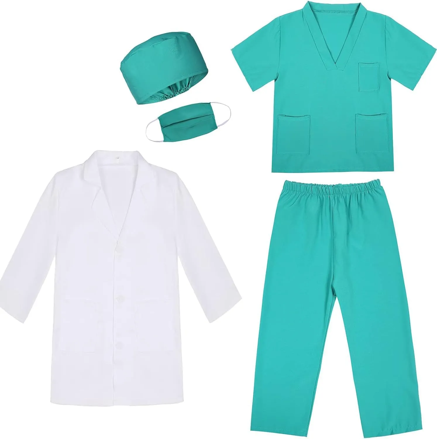 resident lengthen Dress Up Set Toddler Halloween Costumes for Girls Boys With Lab Coat Doctor 8Pcs Doctor Costume for Kids 