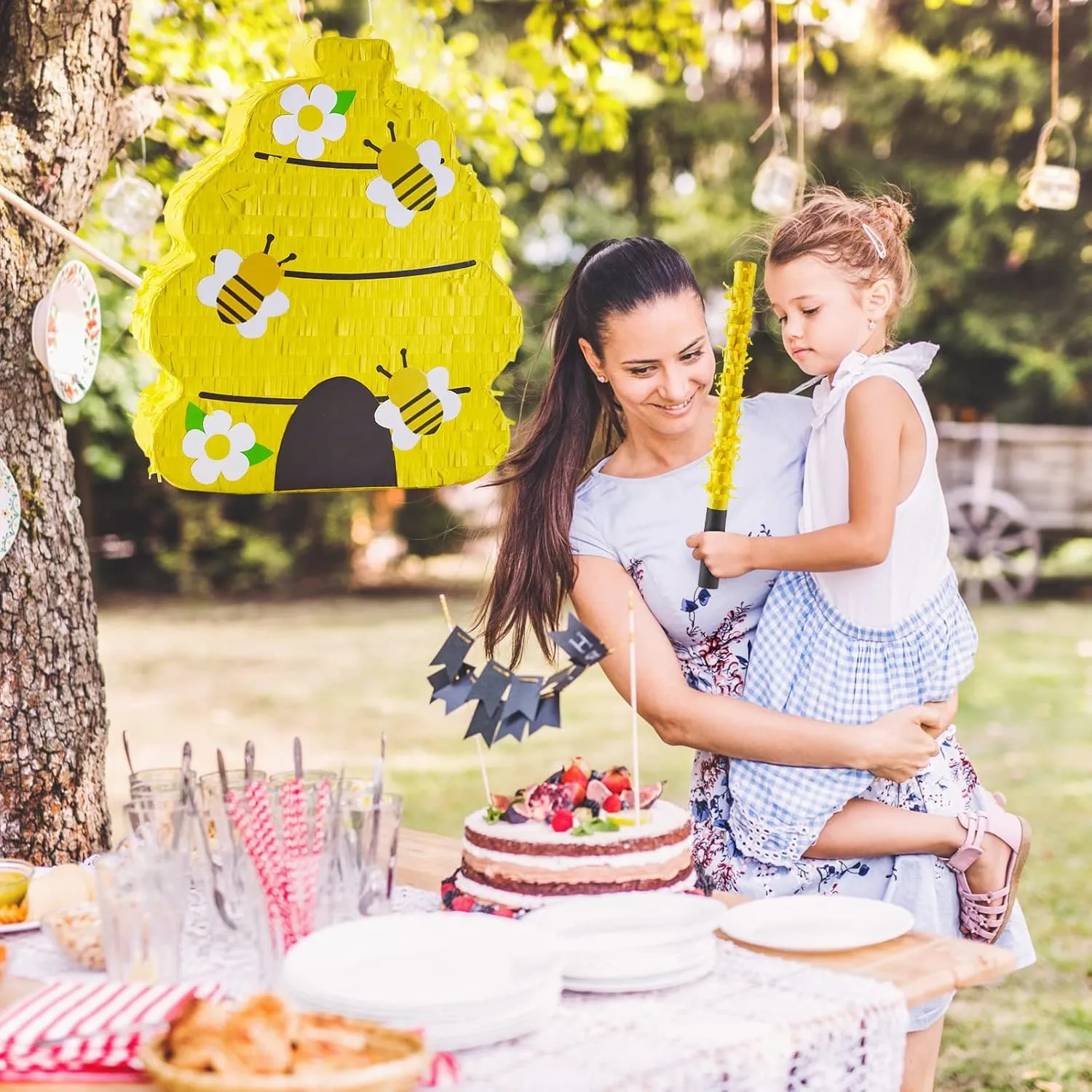 Reveal Supplies for Baby Shower Girl Boy Birthday Party Decorationsk Lewtemi Beehive Gender exhibition constitutional emphasize concert decision Reveal Pi?ata Beehive Themed Party Pi?ata with Blindfold, Stick and Confetti Gender 