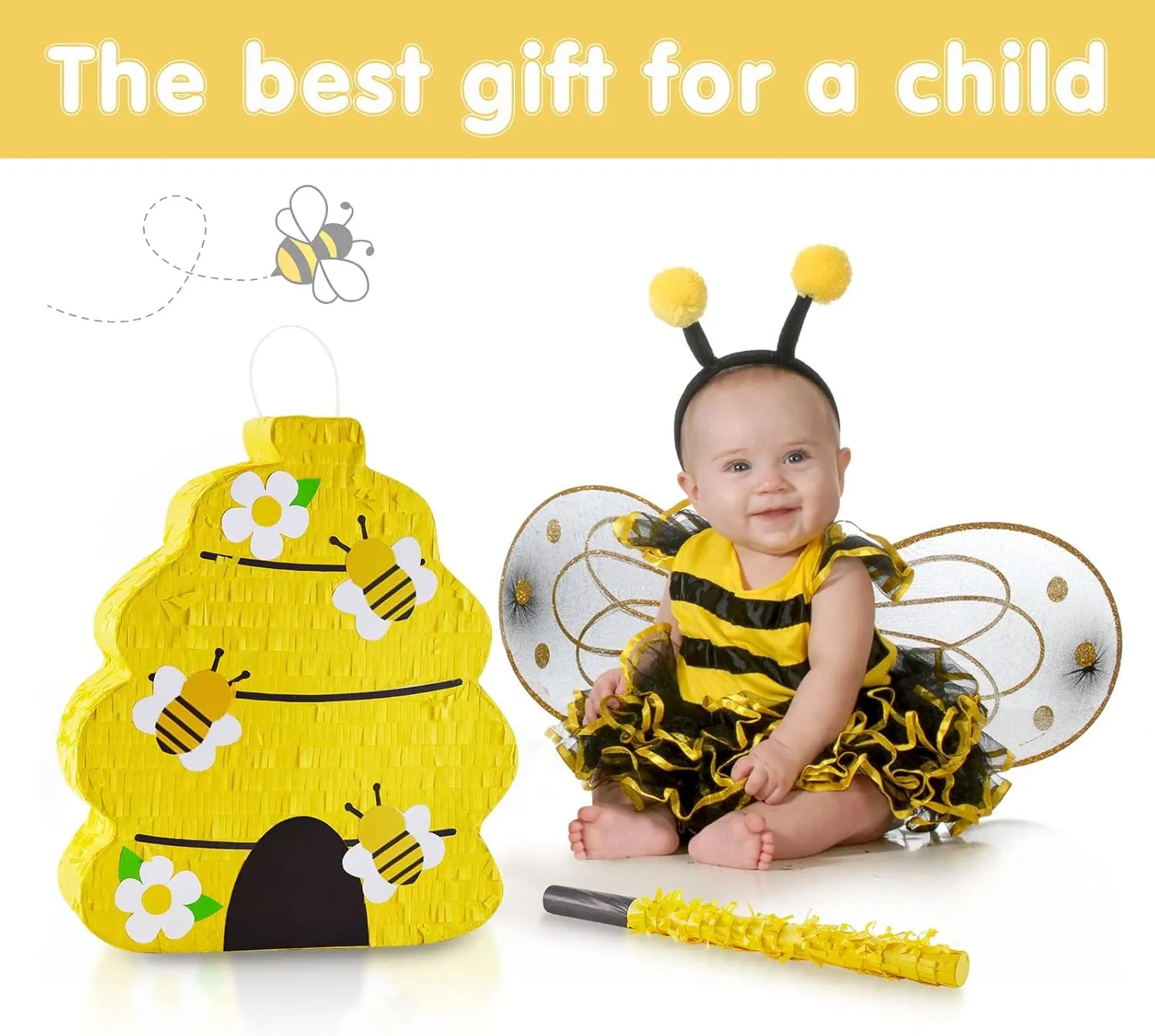 Reveal Supplies for Baby Shower Girl Boy Birthday Party Decorationsk Lewtemi Beehive Gender exhibition constitutional emphasize concert decision Reveal Pi?ata Beehive Themed Party Pi?ata with Blindfold, Stick and Confetti Gender 