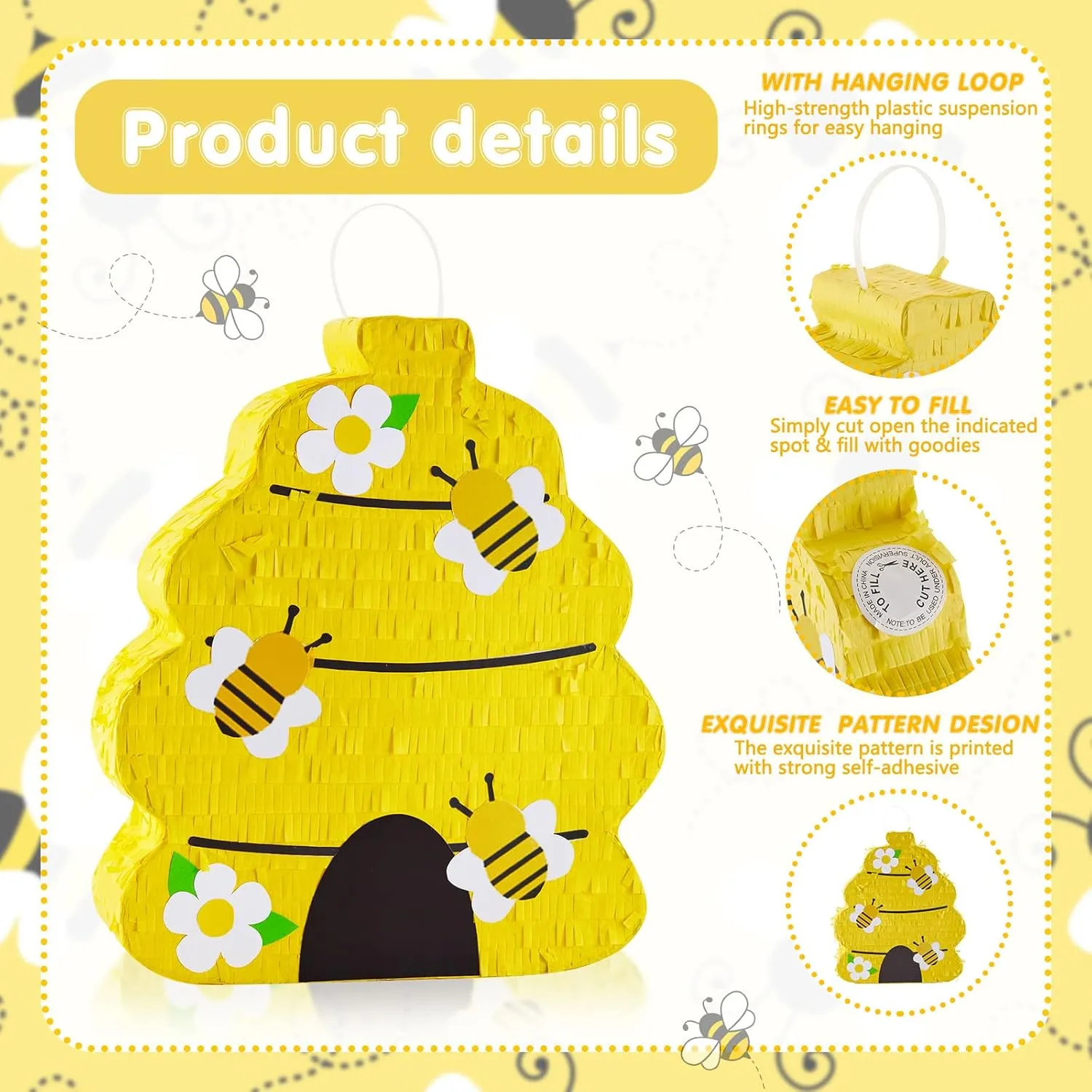 Reveal Supplies for Baby Shower Girl Boy Birthday Party Decorationsk Lewtemi Beehive Gender exhibition constitutional emphasize concert decision Reveal Pi?ata Beehive Themed Party Pi?ata with Blindfold, Stick and Confetti Gender 