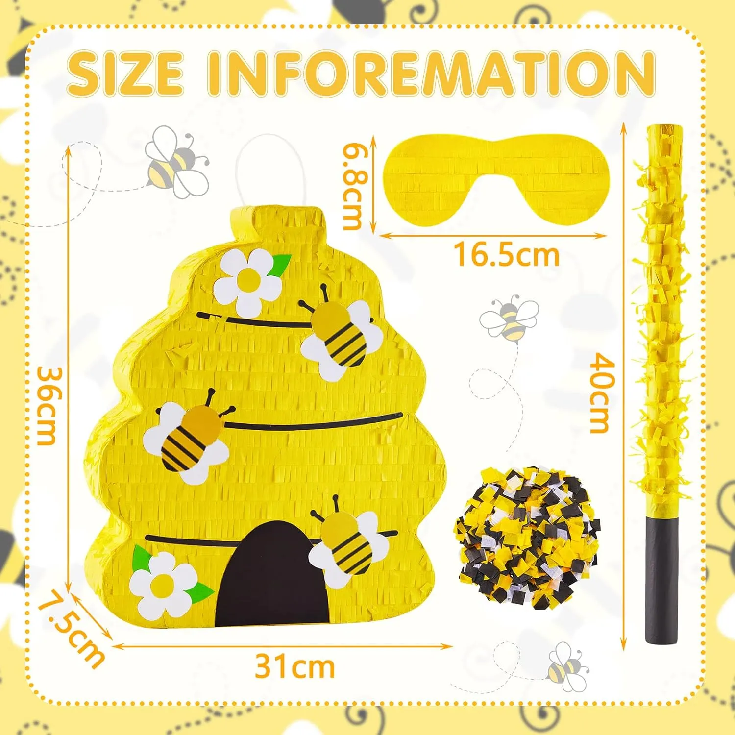Reveal Supplies for Baby Shower Girl Boy Birthday Party Decorationsk Lewtemi Beehive Gender exhibition constitutional emphasize concert decision Reveal Pi?ata Beehive Themed Party Pi?ata with Blindfold, Stick and Confetti Gender 