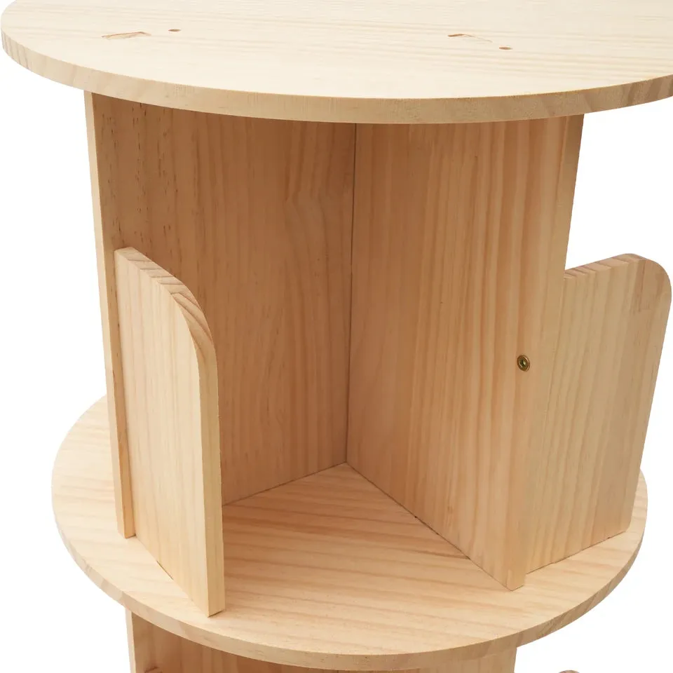 Revolving Bookstand 360 Display Floor Standing Bookcase Storage Rack for Kids and Adults Multi-Functional Bookshelf Organizer