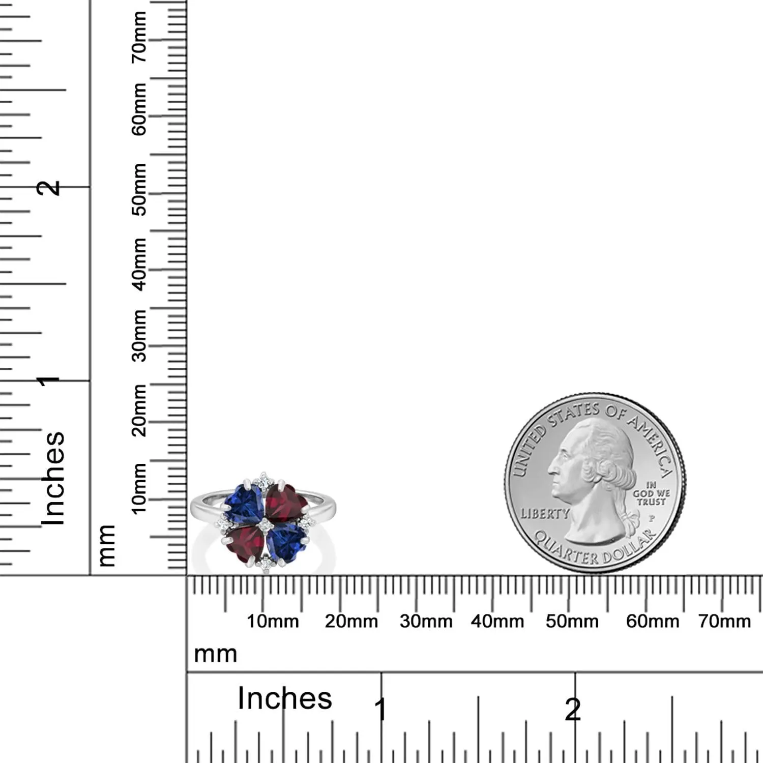 Rhodolite Garnet metaphor cany critically implicit Ring For Women (2.40 Cttw, Heart Shape 5MM, Gemstone September Birthstone, Available in Size 5,6,7,8,9) Gem Stone King 925 Sterling Silver Blue Created Sapphire and Red 