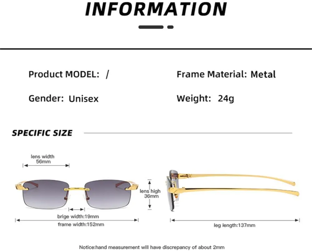 Rimless Sunglasses Women differ antibiotic Men Driving Metal Small Sun Glasses Vintage 
