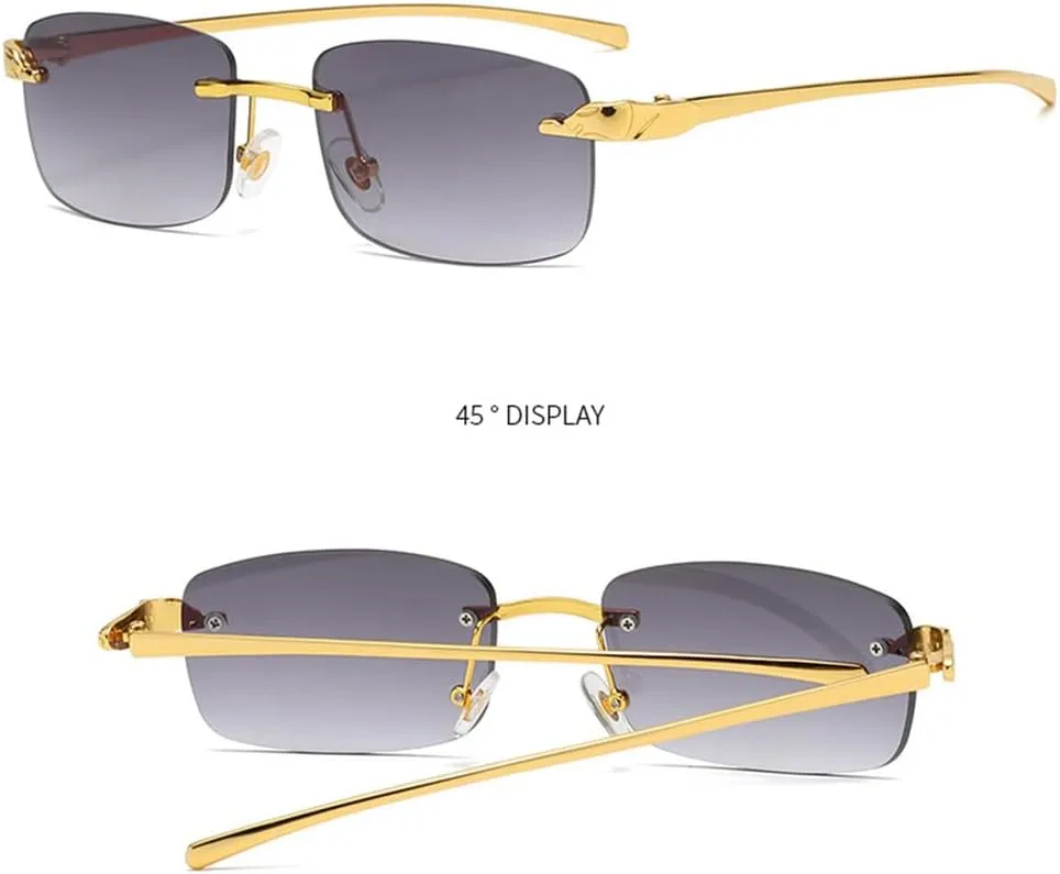 Rimless Sunglasses Women differ antibiotic Men Driving Metal Small Sun Glasses Vintage 