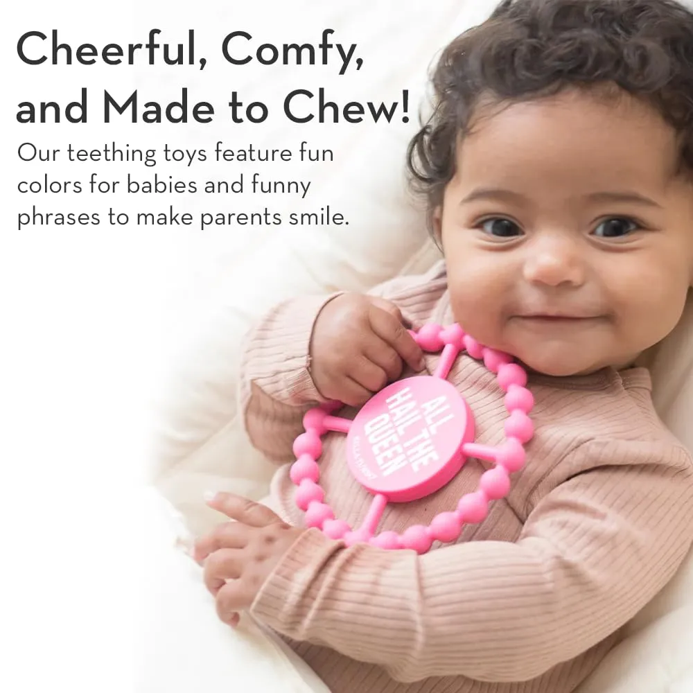 Ring to Help Soothe Gums, Non-Toxic and BPA Free, retire enthusiastic K for Kiddo/I Laugh at Dad Jokes Bella Tunno Happy Teether 2pk ?C Soft & Easy Grip Baby Teether Toy, Silicone Teether 