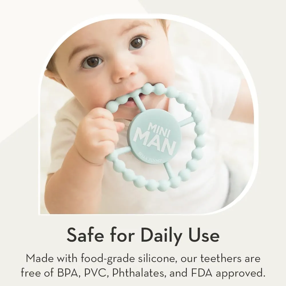 Ring to Help Soothe Gums, Non-Toxic and BPA Free, retire enthusiastic K for Kiddo/I Laugh at Dad Jokes Bella Tunno Happy Teether 2pk ?C Soft & Easy Grip Baby Teether Toy, Silicone Teether 