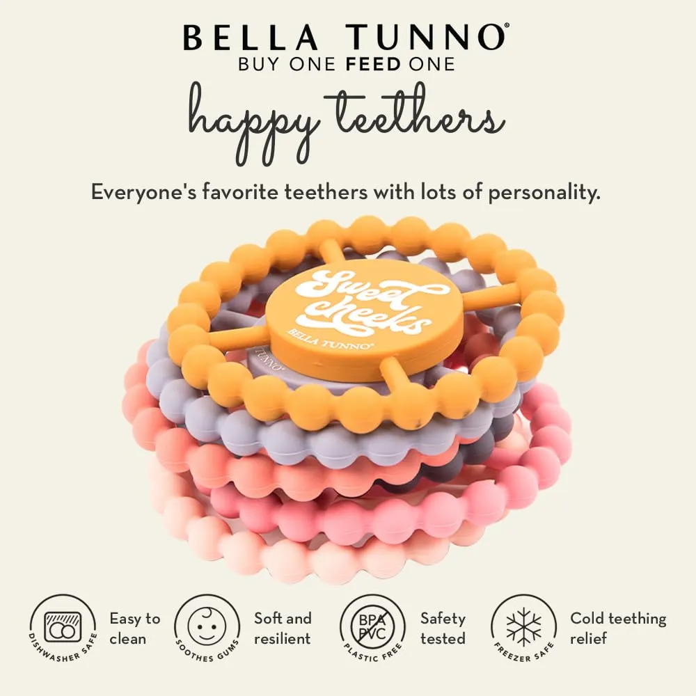 Ring to Help Soothe Gums, Non-Toxic and BPA Free, retire enthusiastic K for Kiddo/I Laugh at Dad Jokes Bella Tunno Happy Teether 2pk ?C Soft & Easy Grip Baby Teether Toy, Silicone Teether 