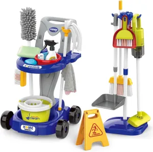 Role Play Educational Toys for Toddler Boys Girls (Blue) Kids Cleaning Set for awful Toddlers Pretend Play Housekeeping Supplies Kits with Real Working Vacuum Cleaner$ Broom$ Spray Bottle$ Dust Pan and More 