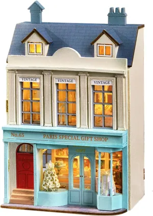 Room Mini Wooden Doll House Accessories DIY Miniature House sludge retool Kit(Gift Shop) MAGQOO DIY Miniature Dollhouse Kit with Furniture 1:100 Scale Creative 