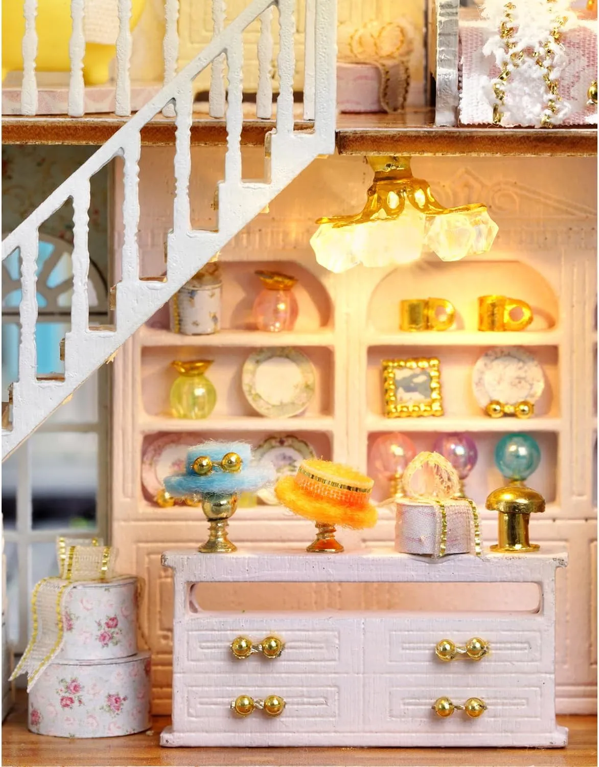 Room Mini Wooden Doll House Accessories DIY Miniature House sludge retool Kit(Gift Shop) MAGQOO DIY Miniature Dollhouse Kit with Furniture 1:100 Scale Creative 