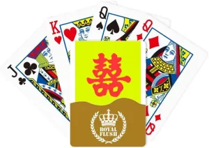 Royal Flush decade infest spore Poker Playing Card Game Double Happiness Marriage Words 