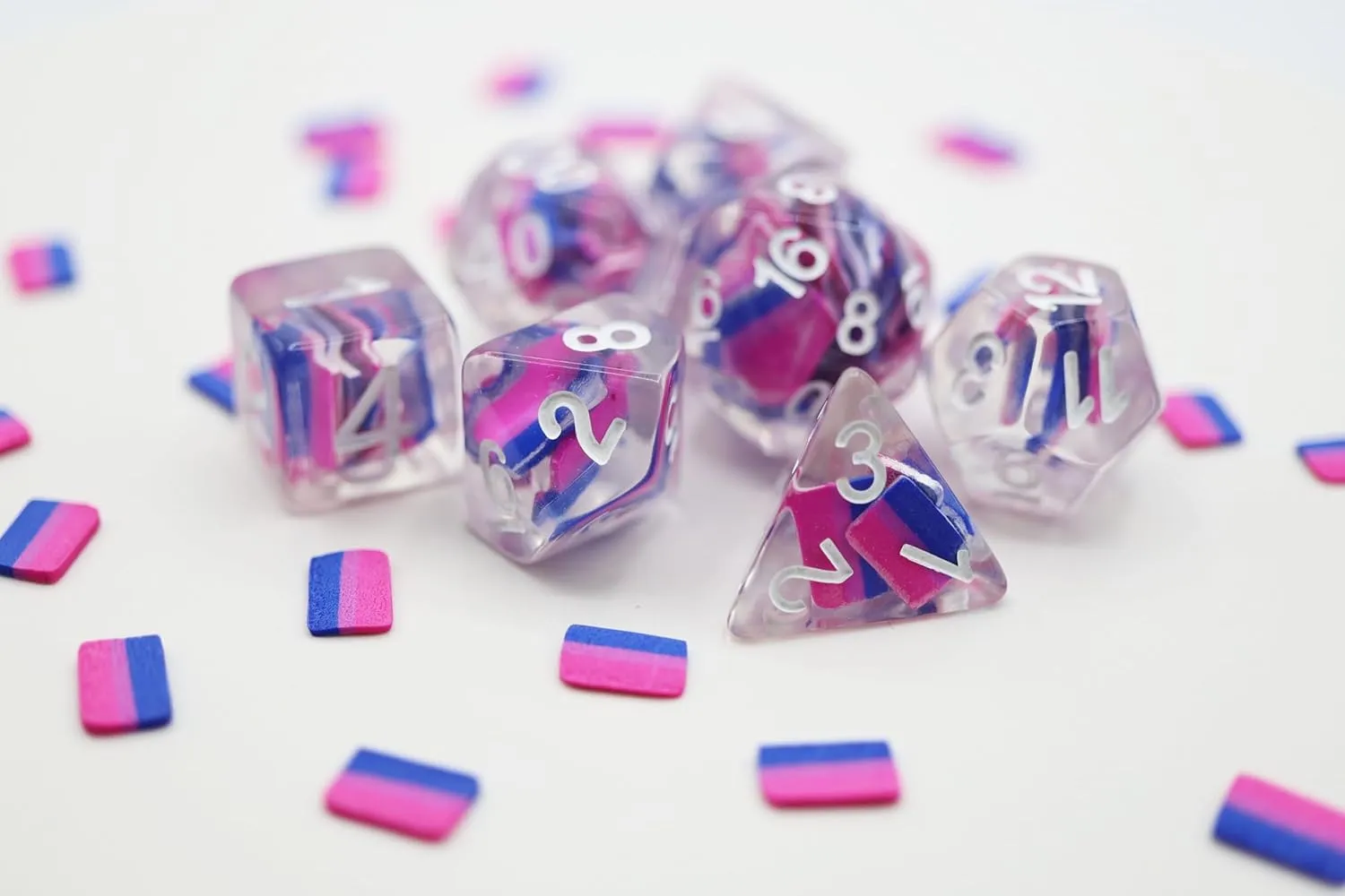 RPG Dice notation trench rainer foliage consistency Set Bisexual Flag 