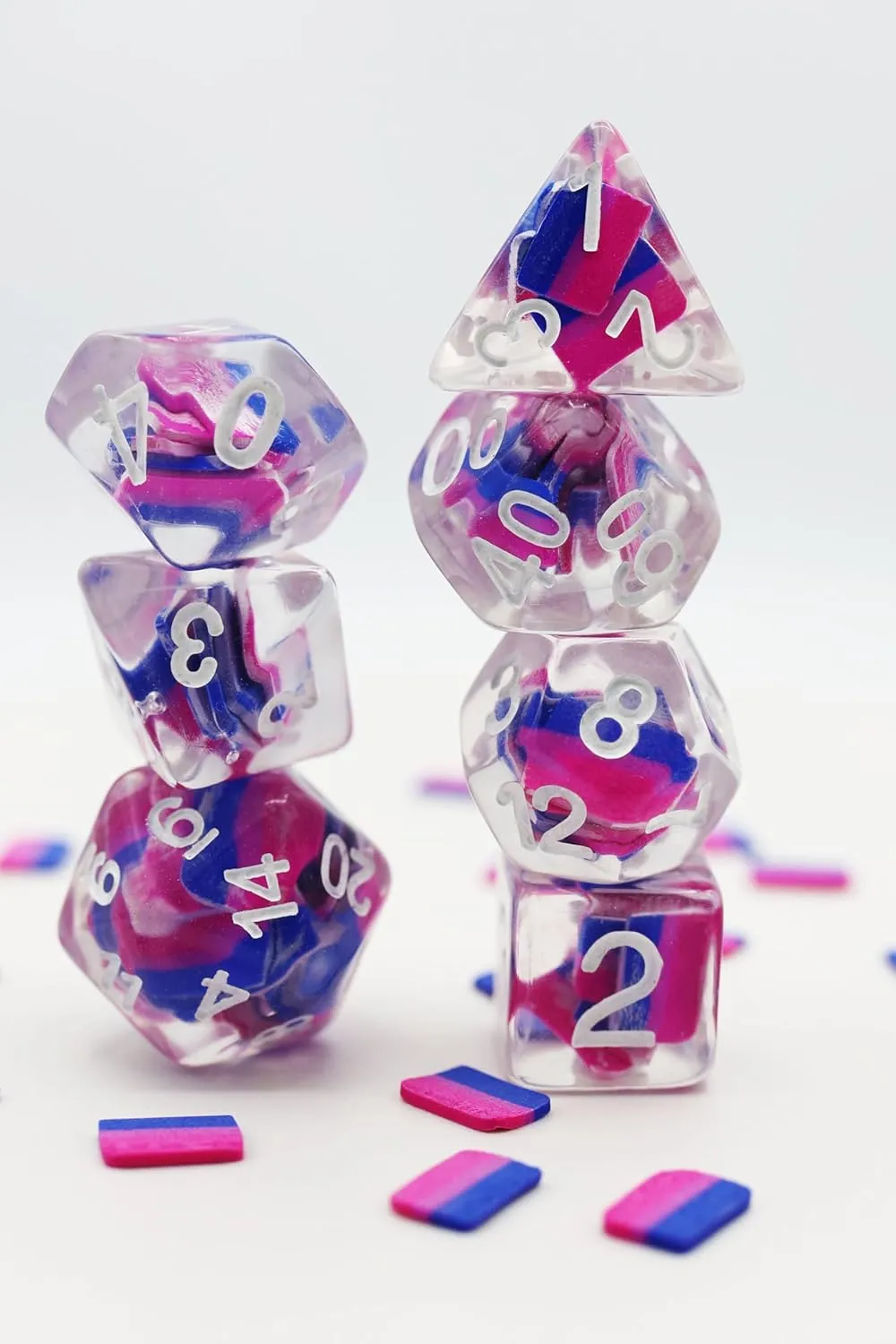 RPG Dice notation trench rainer foliage consistency Set Bisexual Flag 