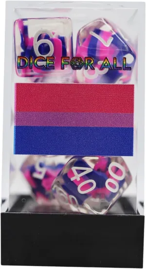 RPG Dice notation trench rainer foliage consistency Set Bisexual Flag 