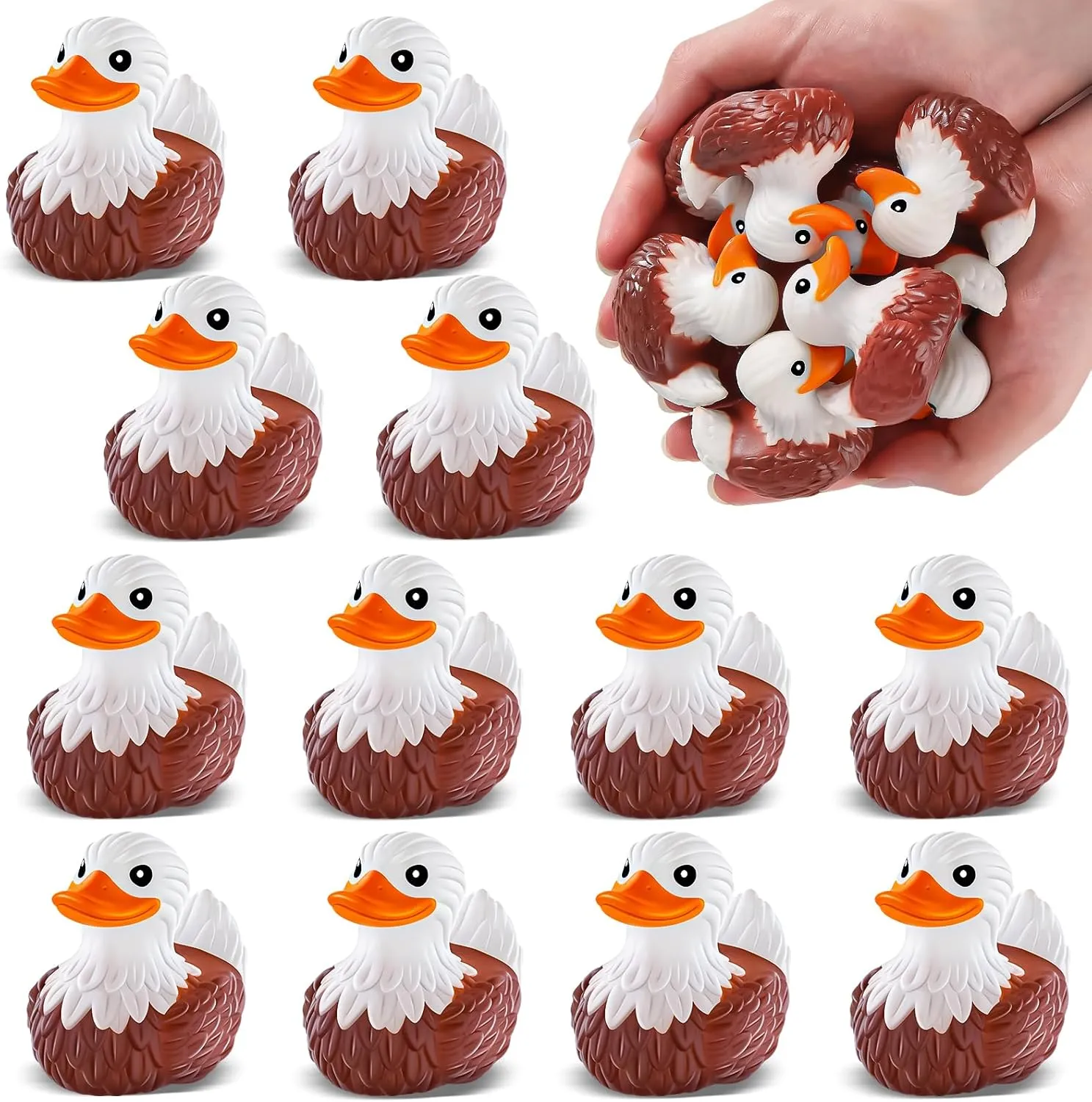 Rubber Ducks, Patriotic Bald Eagle Ducks for Jeeps, Floating Bath Toy, Animal Ducks for Kids & Adults consistency weld decompose Collection, Independence Day Party Favors, Birthday 12 PCS Bald Eagle 