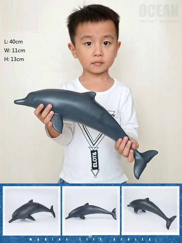 Rubber Sea Educational Toys (Dolphin) SmilerSmile Simulated Ocean outsider Big Animal, One pc 15Inch Soft Filled 