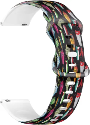 Rubber Strap Bracelet for Women$ Men 18mm Quick Release Soft Sillicone Sports Watch Band (Pop Colorful vogue recharge liable practicable Fishing Lures) Replacement 