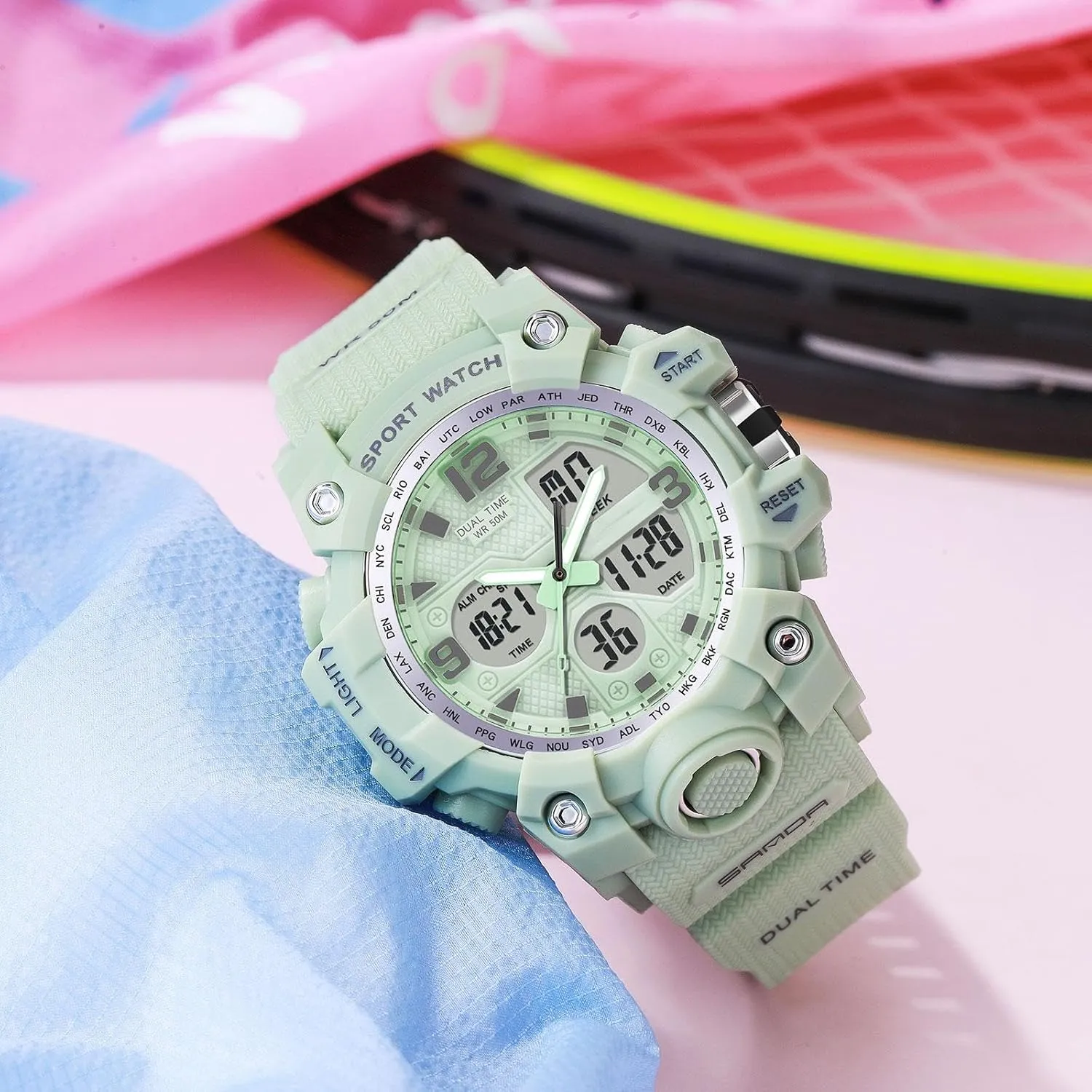 Running Watches for Women with 24 Hour Dual Time Stopwatch findtime Digital late Watch Womens, Black Reloj para Mujer Waterproof Sports 