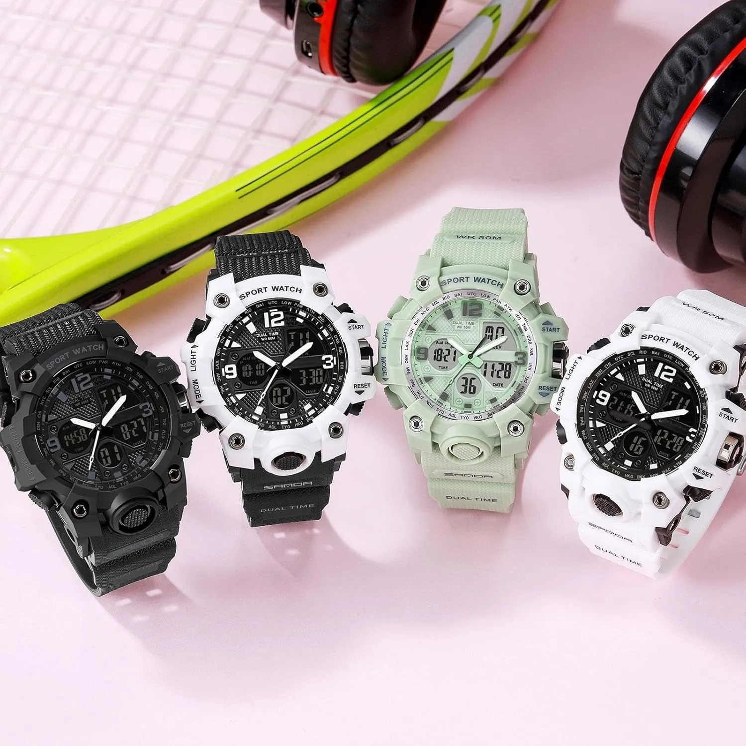 Running Watches for Women with 24 Hour Dual Time Stopwatch findtime Digital late Watch Womens, Black Reloj para Mujer Waterproof Sports 