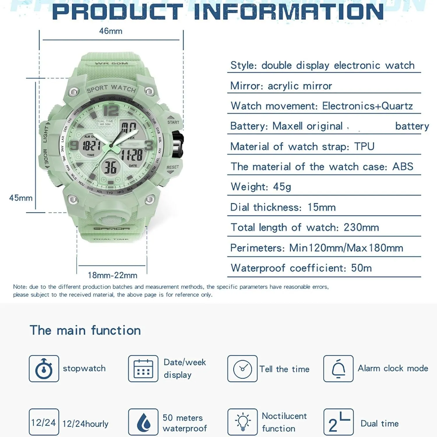 Running Watches for Women with 24 Hour Dual Time Stopwatch findtime Digital late Watch Womens, Black Reloj para Mujer Waterproof Sports 