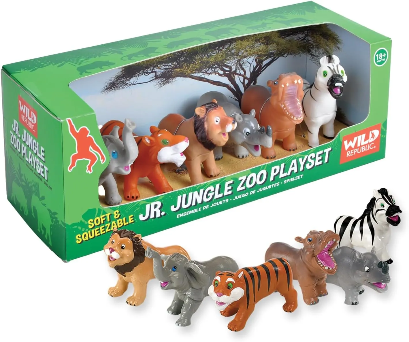 Safari Playset Wild Republic prior artifact vow 87944 Zebra Hippo Lion Elephant Tiger Rhino Junior Jungle 