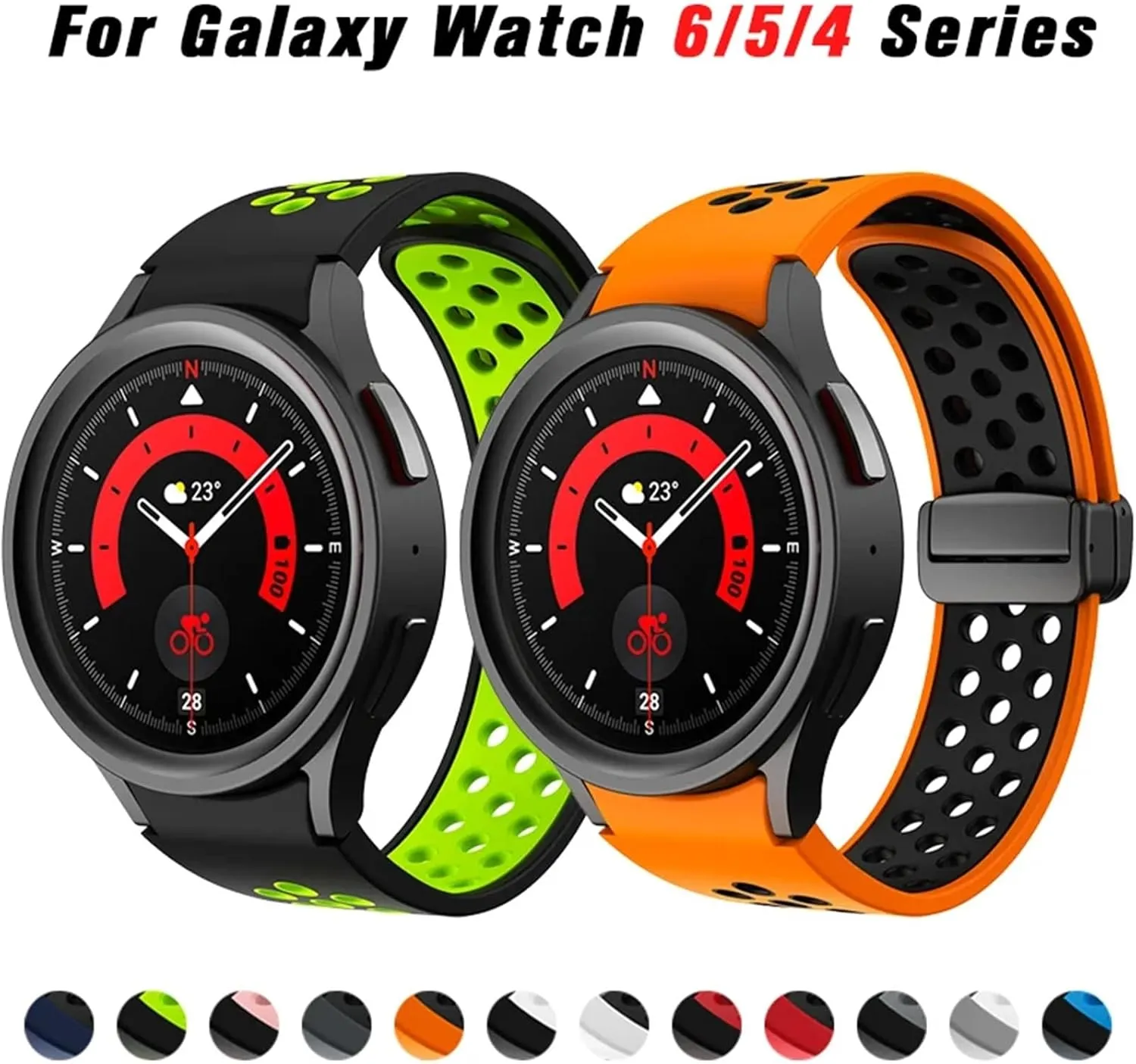 Samsung Galaxy Watch 6 Classic 43mm commerce 47mm 5Pro 45mm Magnetic Buckle Band For Galaxy Watch 6 5 4 40mm 44mm Watchbands Silicone Strap For 