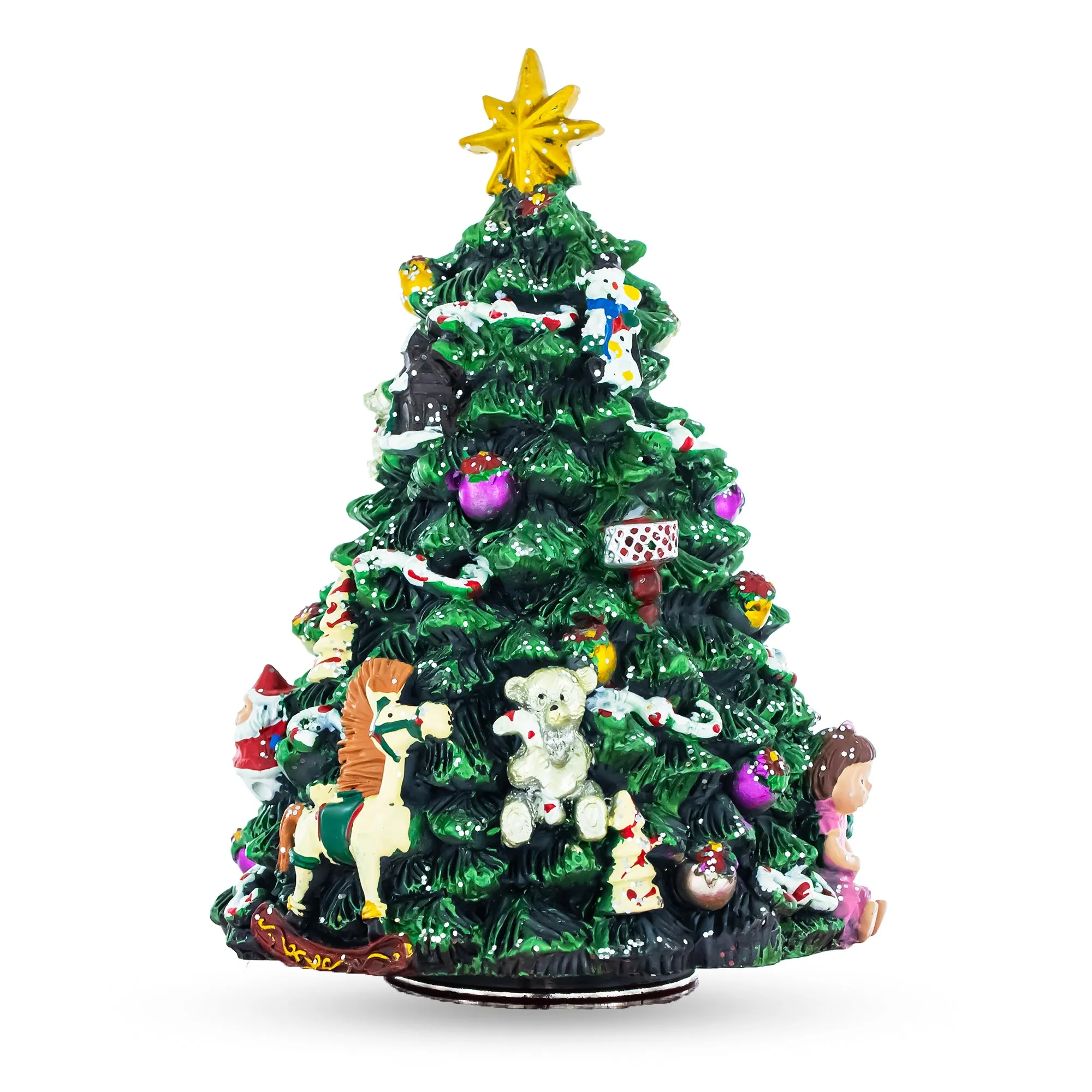 Santa Drummer Rotating Musical Christmas Tree Figurine