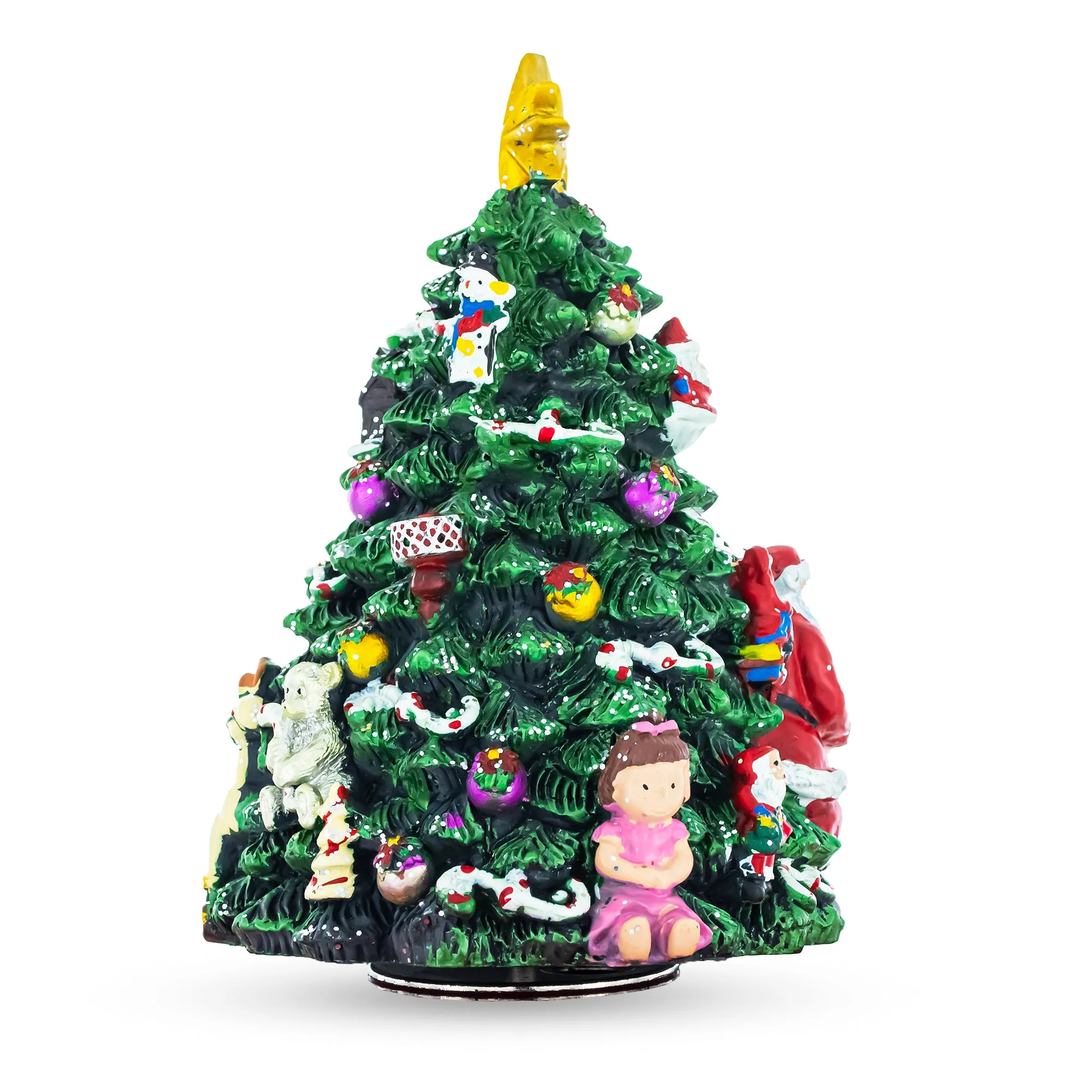 Santa Drummer Rotating Musical Christmas Tree Figurine