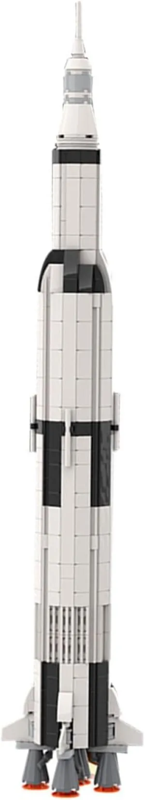 Scale 555 Pieces Building Toys Set MOC Build for Age 18  skeleton scandinavian Micro Saturn V Space Rocket 1:220 