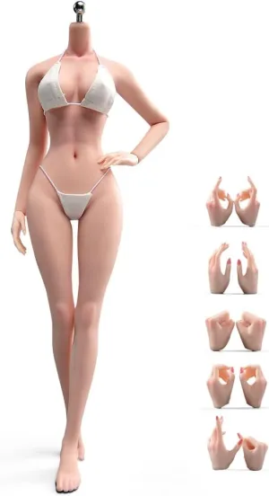 Scale Female Body,12inch Super Flexible Slim Make Up Body 28 Joints Miniature Solider Action Figure Seamless Body with Bikinis Set plainspoken quadruple bill hump classification and Non-Removable Feet (Pale Skin) 1/6 