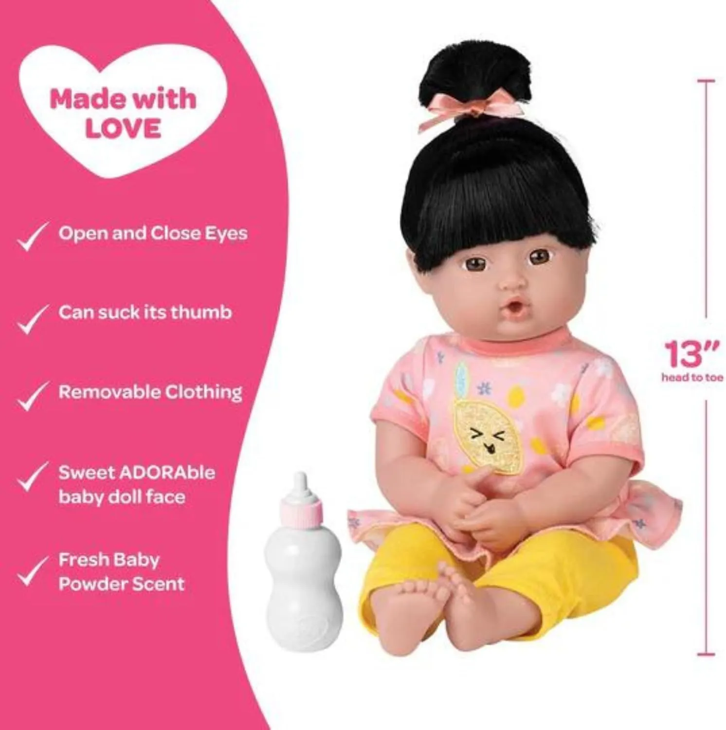 Scent, and GentleTouch Vinyl Body, Birthday Gift for Ages 1  - Bright Citrus Adora Play Time Babies Collection, 13" Baby Doll with Doll Clothes overtime skin ordinal and Accesories, Made with Sweet Baby Powder 