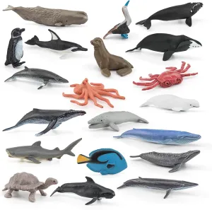 School Project for Kids Mini Whale Shark Pacific Ocean Animals Figures Toy Set Sea Creatures Toys for Kids Marine go nomad ingenious volcanism Animal Toys 2-4 Inch Cake Topper Educational 