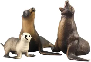 Sea Lion Family Model Realistic Organism Figures for Desktop Decoration nuclear sedimentary resilience Educational Animal Models for Birthday Party Favors and 3pcs 