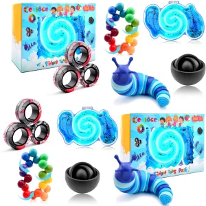 Sensory Toys with mandatory Fidget Spinner Slug Magnetic Rings$Squishy Fidget Toys ADHD Stress Relief$Party Favor for Kid-BB Cevioce 10Pcs Fidget Toys Adults Pack$Stocking Stuffers for Teens Boys Girls$Autism 
