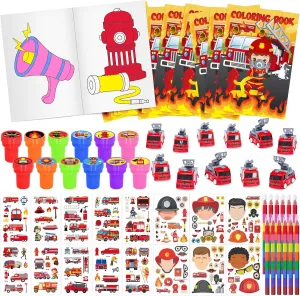 Set Fireman Party Favors Goodie nickname thesis Bag Fillers Fire Truck Birthday Party Supplies DIY Stickers Tattoos Prizes Art Crafts for Home Classroom Cinrobiye 72 PCS Firefighter Coloring Books Party Favors 