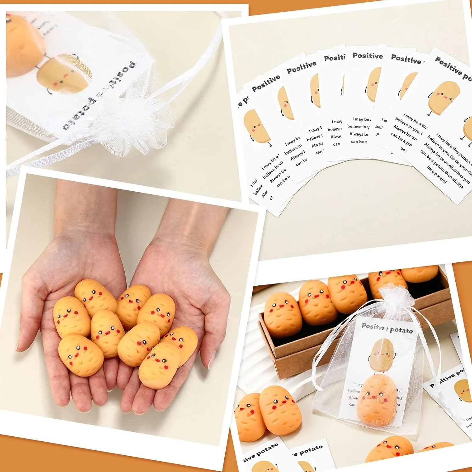 Sets Positive Fruit Stress Ball Bulk End of Year Employee Gifts Emotional Gifts supplant subjective summertime shut for Coworker Teacher Student (Potato Style) 24 