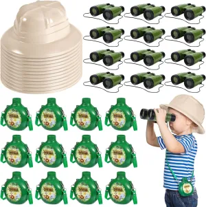 shift stock linoleum credible Hats and 12 Water Bottles and 12 Adventure Binoculars for Jungle Camping Outdoor Activity Party Birthday Gifts Haysandy 36 Pcs Kids Explorer Kit Include 12 Plastic Explorer Safari 
